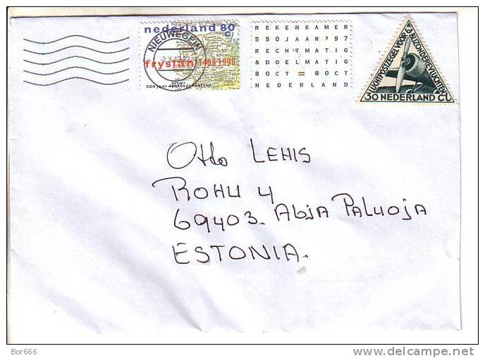 GOOD NETHERLANDS Postal  Cover To ESTONIA 2012 - Good Stamped: Airplane ; Map - Storia Postale