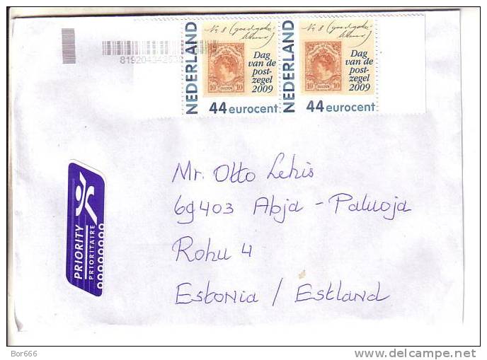 GOOD NETHERLANDS Postal  Cover To ESTONIA 2012 - Good Stamped: Stamp On Stamp - Covers & Documents
