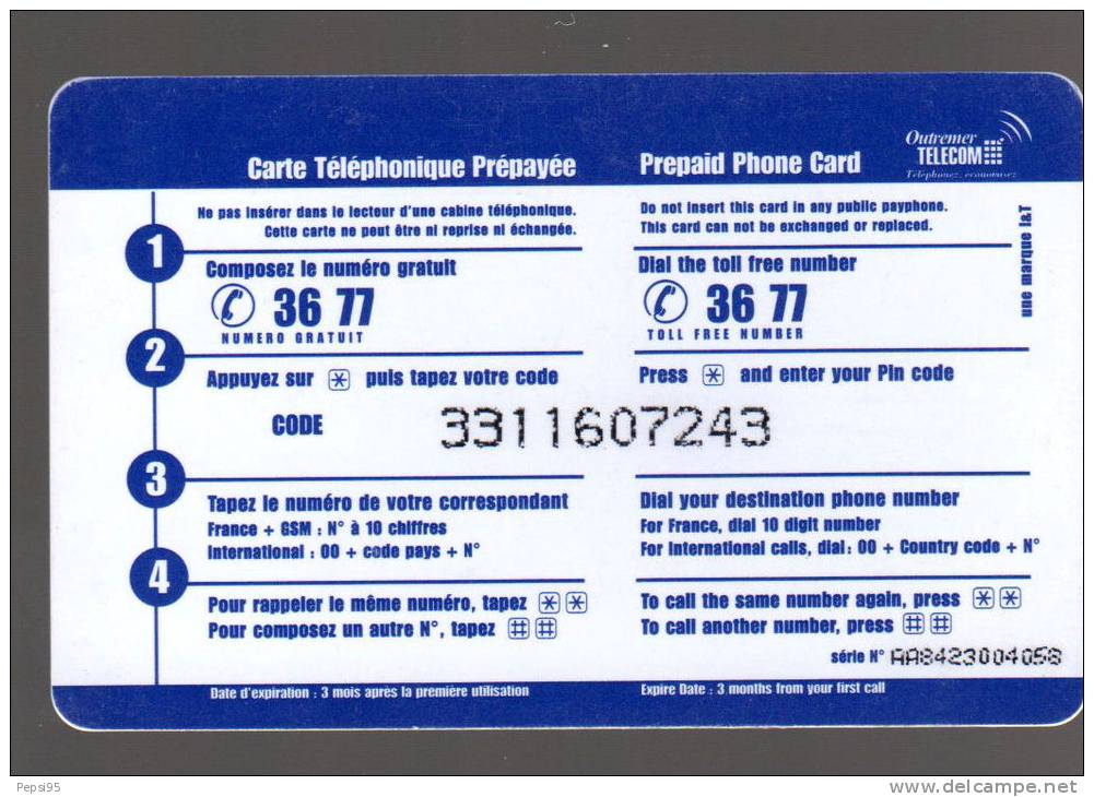 Carte Prépayée, Usagée: OUTREMER TELECOM Fruits - 160 Unités 80 FF - Antillen (Französische)