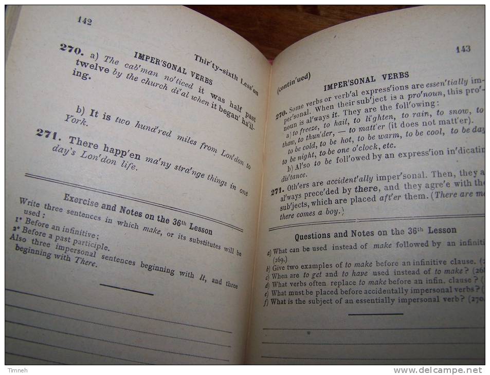 THE ESSENTIALS OF ENGLISH GRAMMAR Gricourt - Kuhn 1913  Librairie Fernand NATHAN - Lessons Exercices Questions Proverbs - 1900-1949