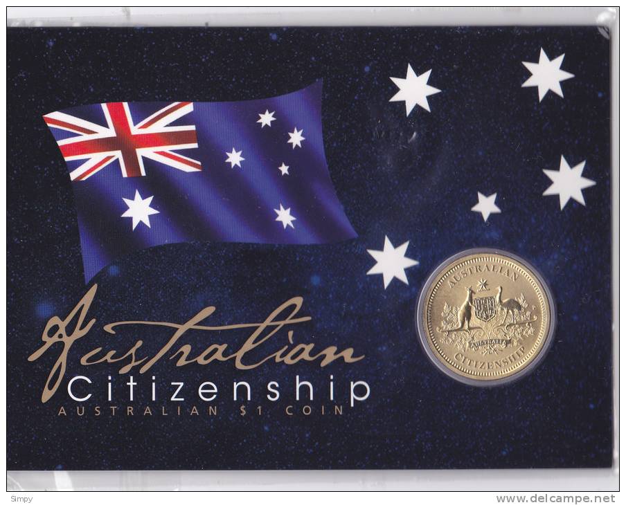 AUSTRALIA 1 Dollar 2011 Citizenship Coin Card Original Folder UNC - Ongebruikte Sets & Proefsets