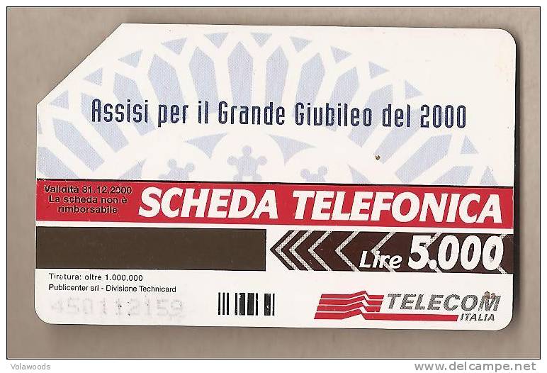 Italia - Scheda Telefonica Usata Da £ 5000 - Assisi Per Il Grande Giubileo Del 2000 - Publiques Figurées Ordinaires