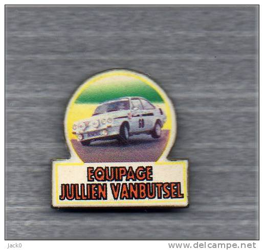 Pin´s  Sport  Automobile  Renault ? , Rallye  Equipage  JULLIEN  VANBUTSEL - Rally