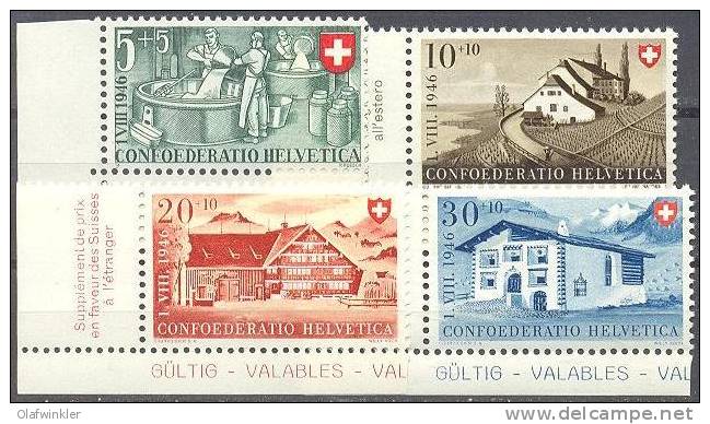 1946 Pro Patria UER Zum 30-33 / Mi 471-4 / Sc B154-7 / YT 428-31 Postfrisch/neuf/MNH - Nuevos