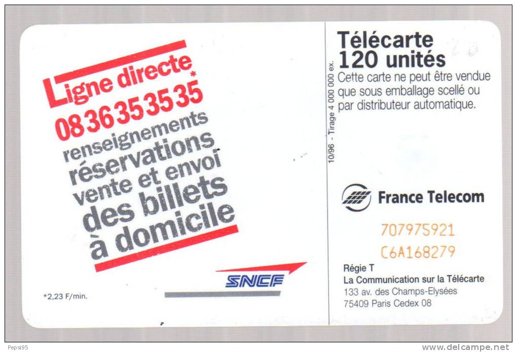 698 F698 - 10/1996 - TELECARTE 120 - Une Nouvelle Ligne SNCF - SC7 - 707975912 C6A168279 - 1996