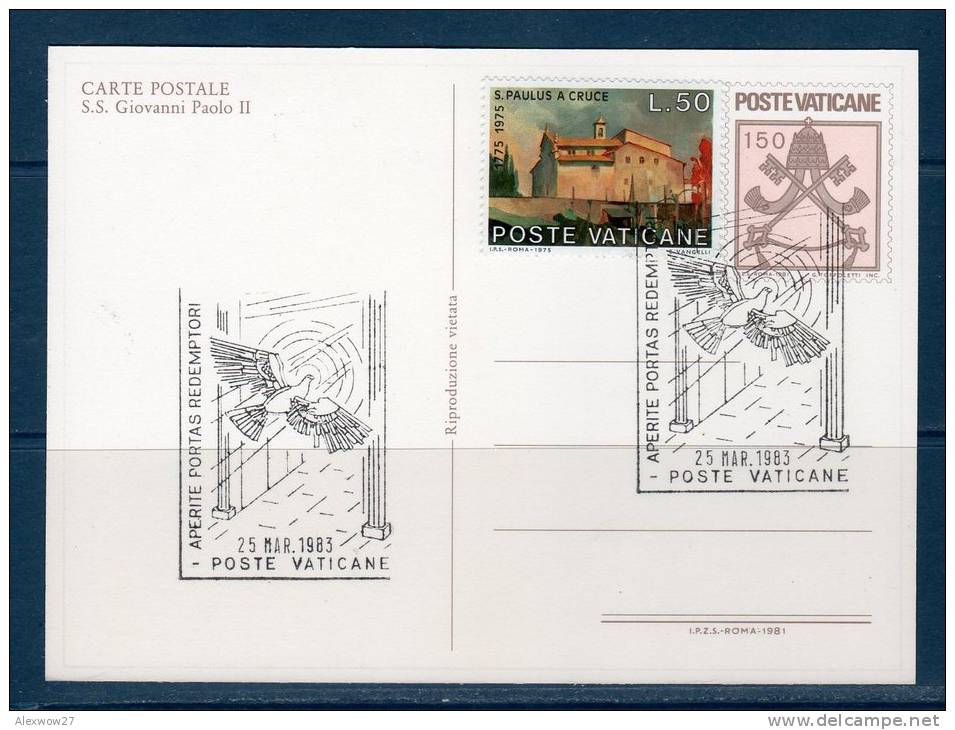 Vaticano / Vatican City  1981 --- Cartolina Postale   --S.S. GIOVANNI PAOLO II -- ANNULLO 1983 - Entiers Postaux