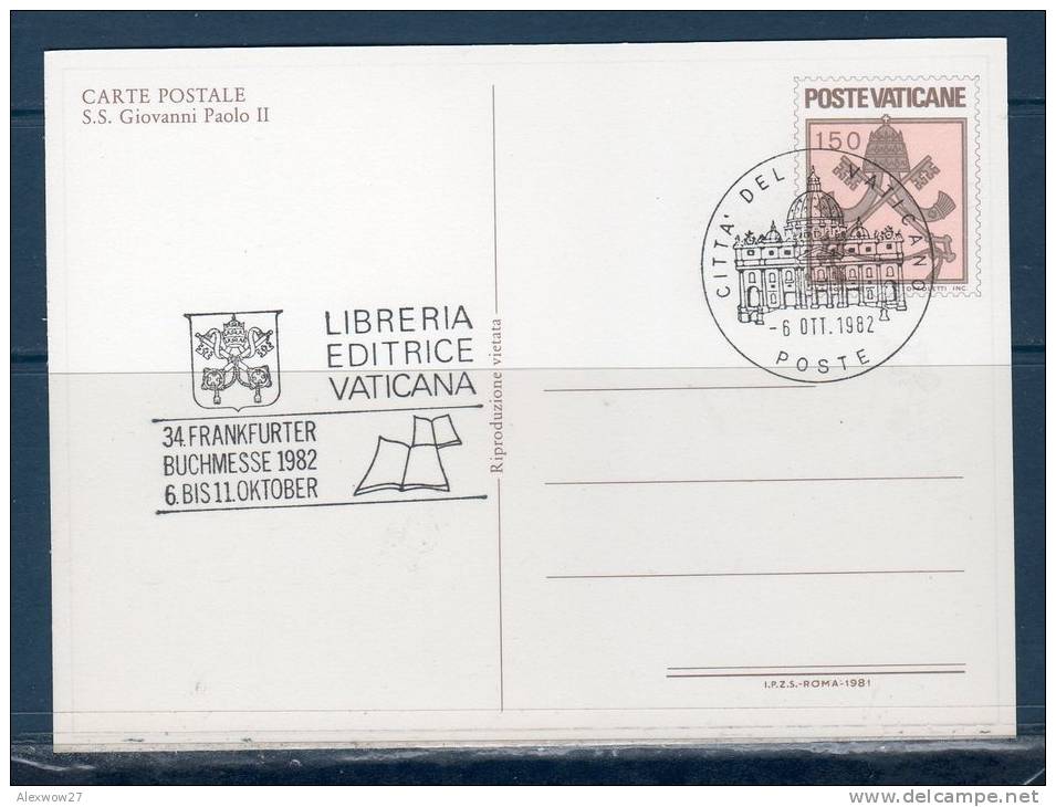 Vaticano / Vatican City  1981 --- Cartolina Postale   --S.S. GIOVANNI PAOLO II -- ANNULLO LIBRERIA VATICANA - Postal Stationeries