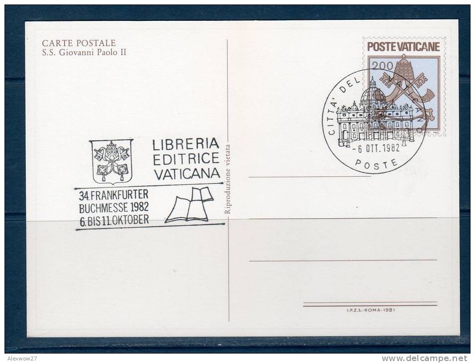 Vaticano / Vatican City  1981 --- Cartolina Postale  --S.S. GIOVANNI PAOLO II -- ANNULLO -- 1982 - Entiers Postaux