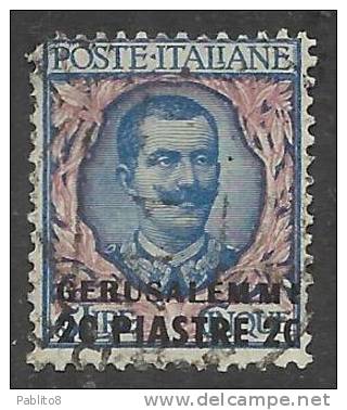 LEVANTE: GERUSALEMME 1909 - 1911 20pi SU 10 LIRE TIMBRATO - Bureaux D'Europe & D'Asie