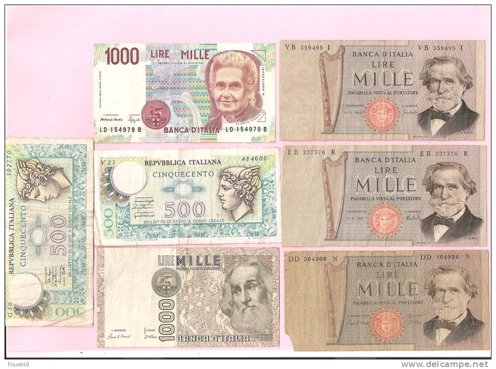 ITALIE - Lot De 7 Billets - Other & Unclassified