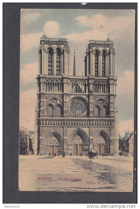 Paris - Notre Dame, Edition E.L., Used Paris To England, 1908 - Notre Dame De Paris