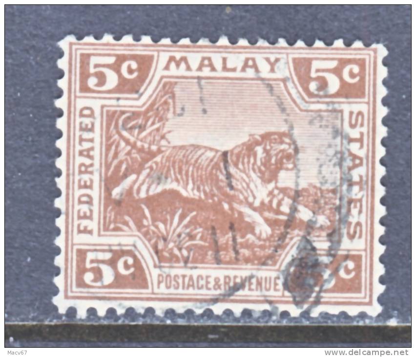 Malay 59  (o)  Wmk 4 Script CA  TIGER - Federated Malay States