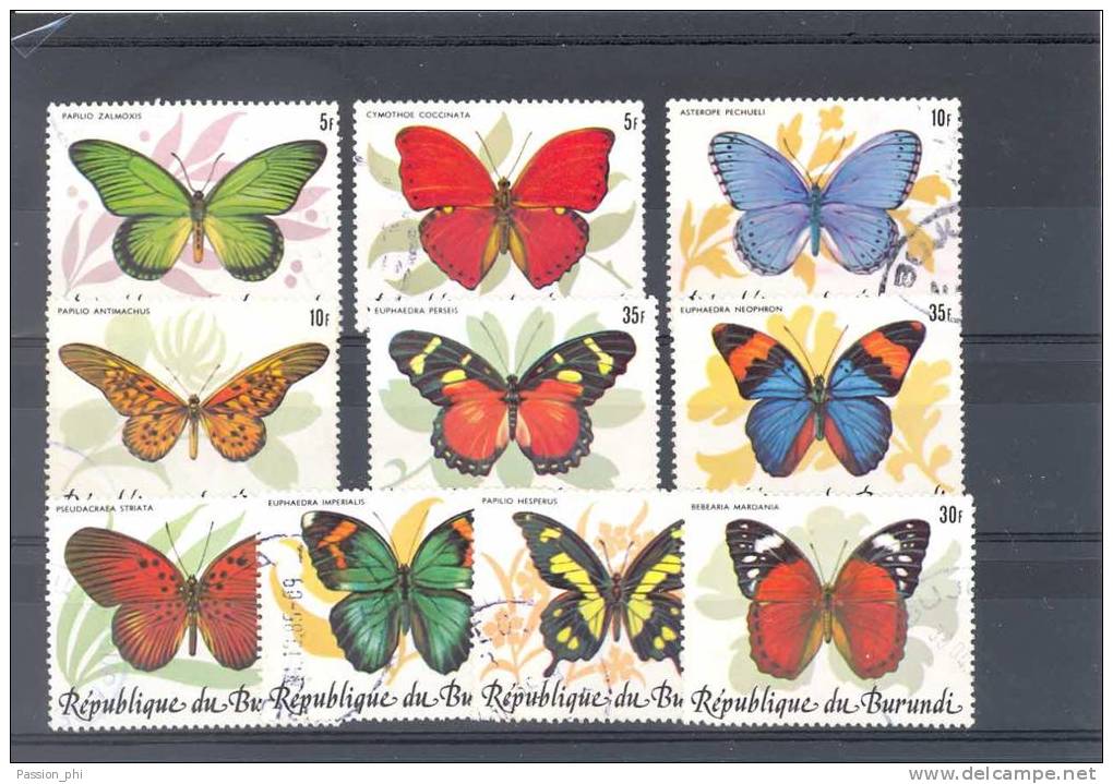 BURUNDI 1984 ISSUE BUTTERFLIES COB 918/27 USED - Oblitérés