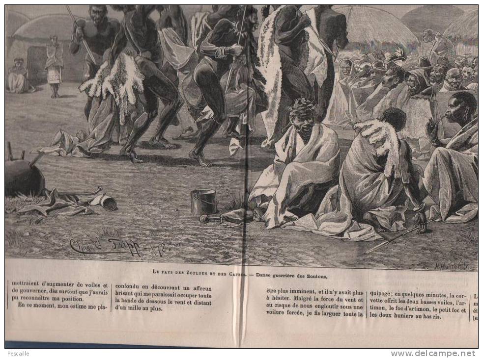 JOURNAL DES VOYAGES 23 03 1879 - ZOULOUS ET CAFRES - DAHOMEY - PIRATES BOUCANIERS - 1850 - 1899