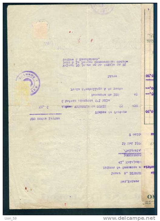 13K2428 DOCUMENT  1929 TORINO Revenue Fiscaux Steuermarken Fiscal Bulgaria Bulgarie Italia Italy Italie Italien Italie - Fiscaux