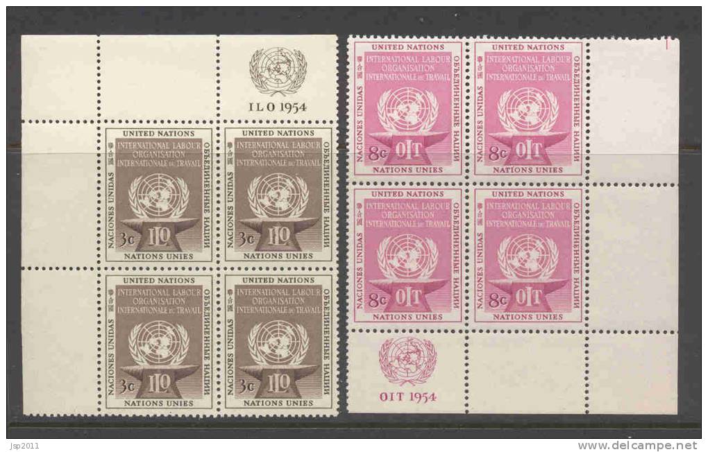 UN New York 1954 4-Block Michel 29-30  RZf (see Scann) - Blocs-feuillets