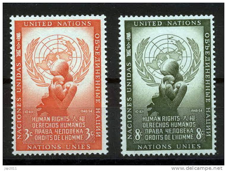 UN New York 1954 Michel 33-34 MNH (**) - Ungebraucht
