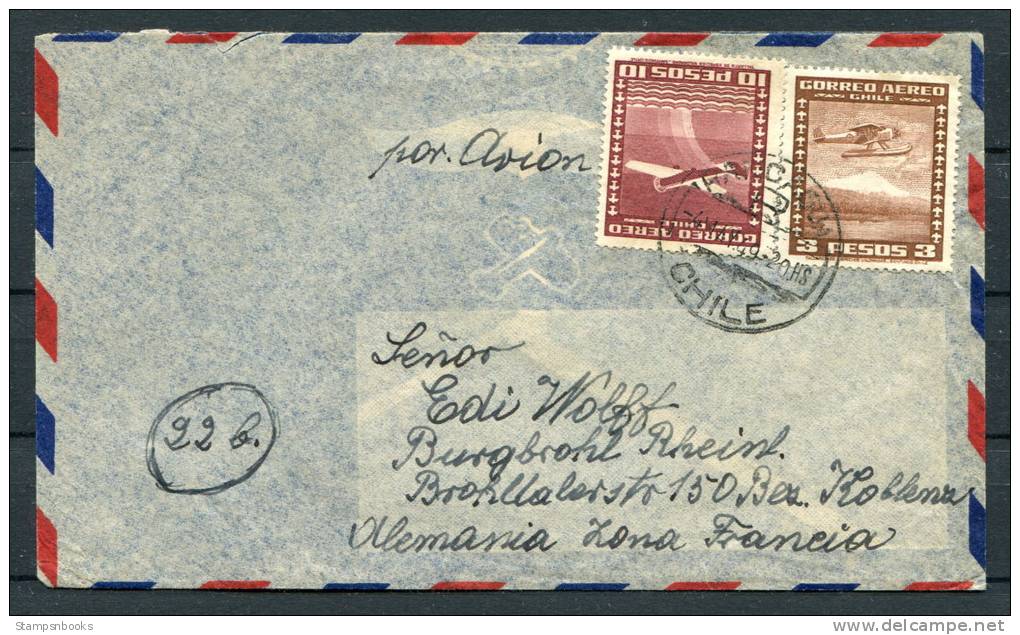 1949 Chile Rancagua Airmail Cover To Koblenz Germany - Chile