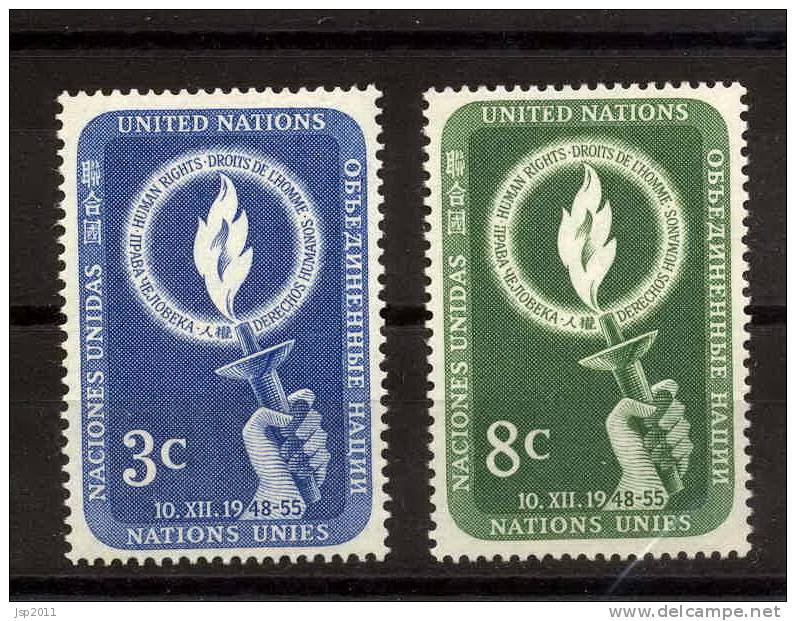 UN New York 1955 Michel 45-46 MNH (**) - Ungebraucht