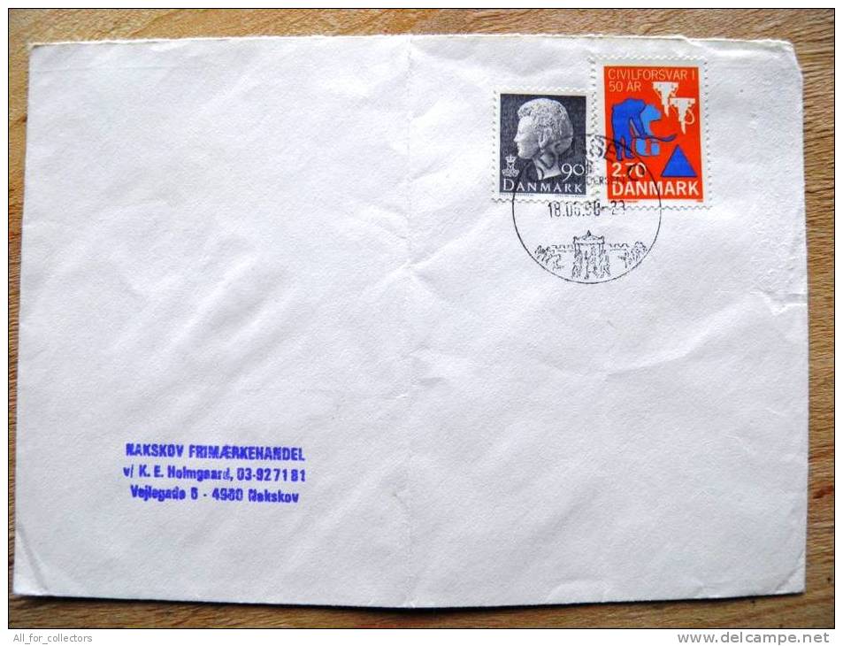 Cover Sent In Denmark On 1990, Civilforsvar I - Lettres & Documents