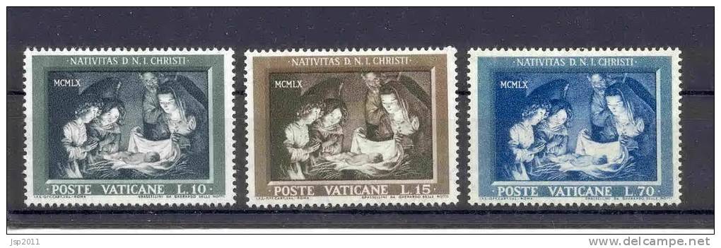 Vatican State 1960 Michel 357-359 MLH - Unused Stamps