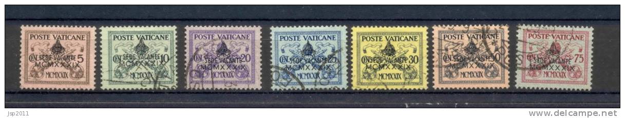 Vatican State 1939 Michel 73-79 Sede Vacante, Used - Usati