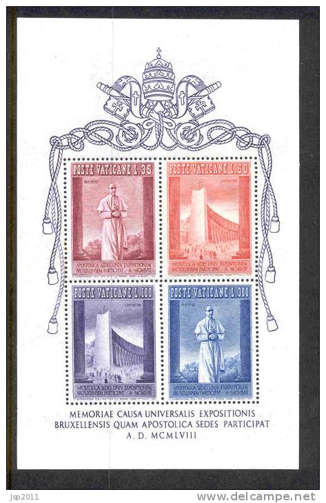 Vatican State 1958 Michel 292-295 Block 2 MNH - Unused Stamps