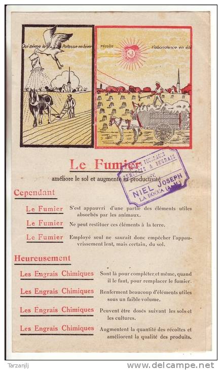 Dépliant Agricole En 3 Volets Illustrés Le Fumier (Potasse D'Alsace Engrais Agriculture) Niel Joseph La Bocca 06 - Agricultura