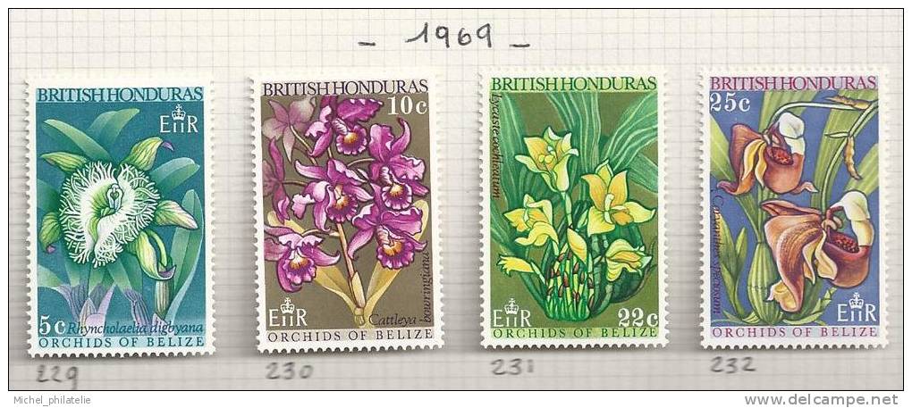 Honduras Britanique, N° 229 à 232  * Avec Charniére - British Honduras (...-1970)