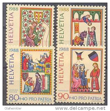 1988 Pro Patria Zum 219-22 / Mi 1372-5 / Sc B542-5 / YT 1300-3 Postfrisch/neuf/MNH - Ongebruikt