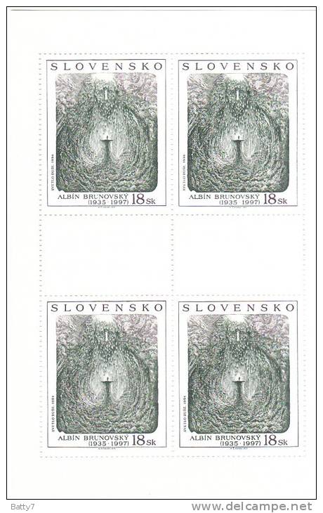 SLOVACCHIA SLOVENSKO 2001 -  ARTE ALBIN BRUNOVSKY -  BF INTEGRO - Blocks & Sheetlets