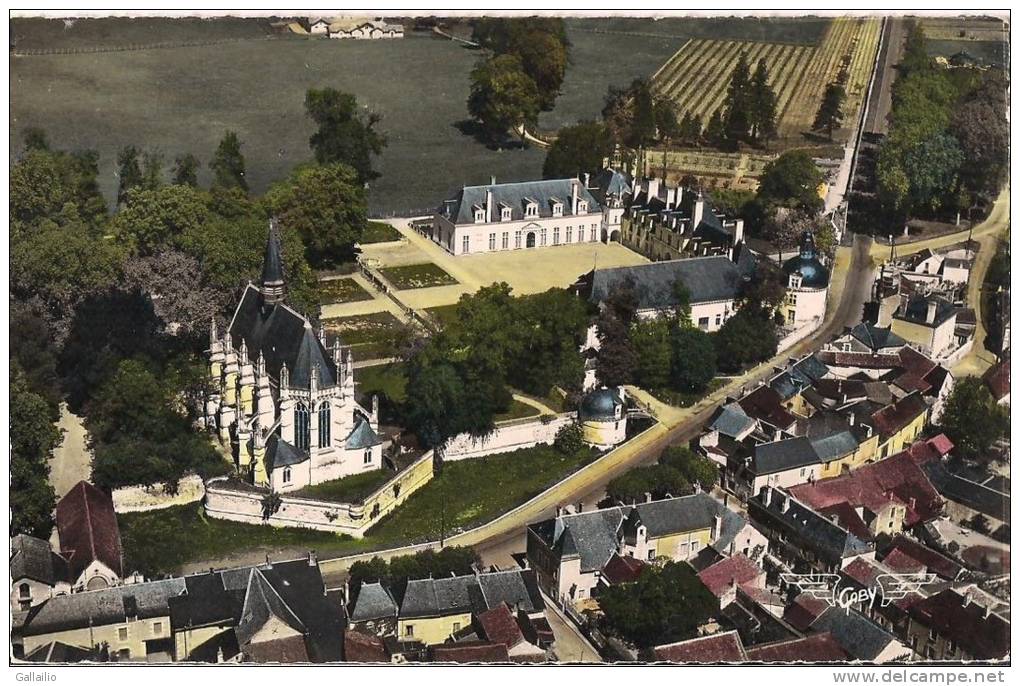 CHAMPIGNY SUR VEUDRE  LA SAINTE CHAPELLE ET LE CHATEAU VUE AERIENNE - Champigny-sur-Veude