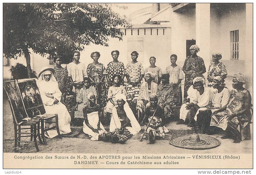 H H 282/ C P A - DAHOMEY     -  VENISSIEUX  RHONE  COURS DE CATECHISME AUX ADULTES - Dahomey