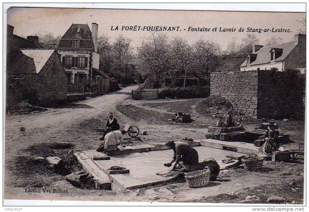 29 - La Forêt Fouesnant - Fontaine Et Lavoir De Stang Ar Lestrec - Edition Vve Bolloré - La Forêt-Fouesnant