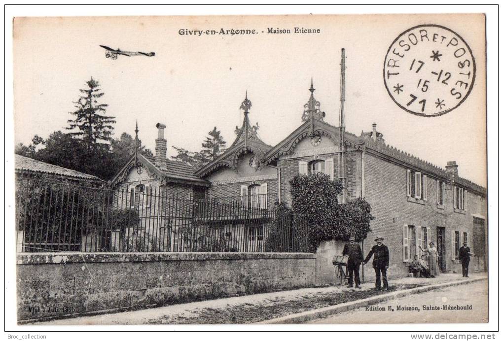 Givry-en-Argonne, Maison Etienne, 1915, éd. E. Moisson, Cachet Trésors Et Postes 71 - Givry En Argonne