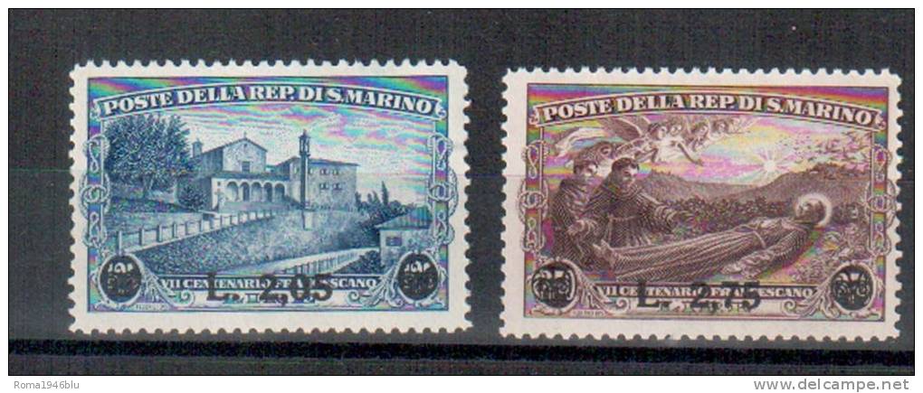 SAN MARINO 1936 SAN FRANCESCO SOP.TI ** MNH LUSSO - Unused Stamps