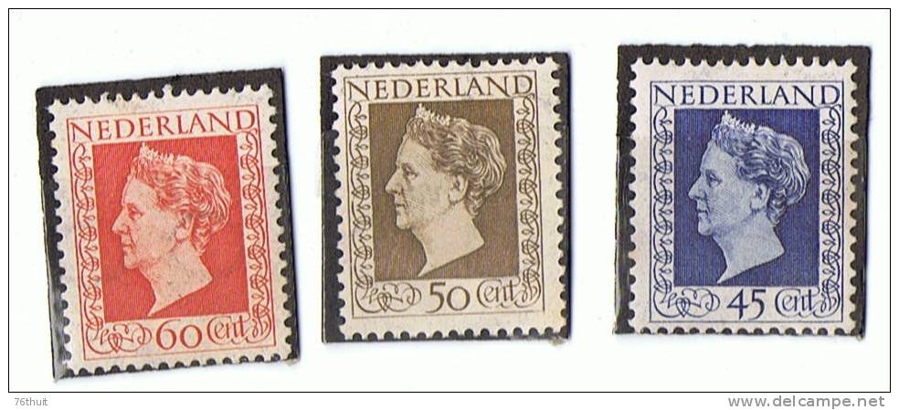 1948 - NEDERLAND Pays-Bas - WILHELMINE  - Neufs  -  Yvert Et Tellier N° 488 -489-490 - Unused Stamps