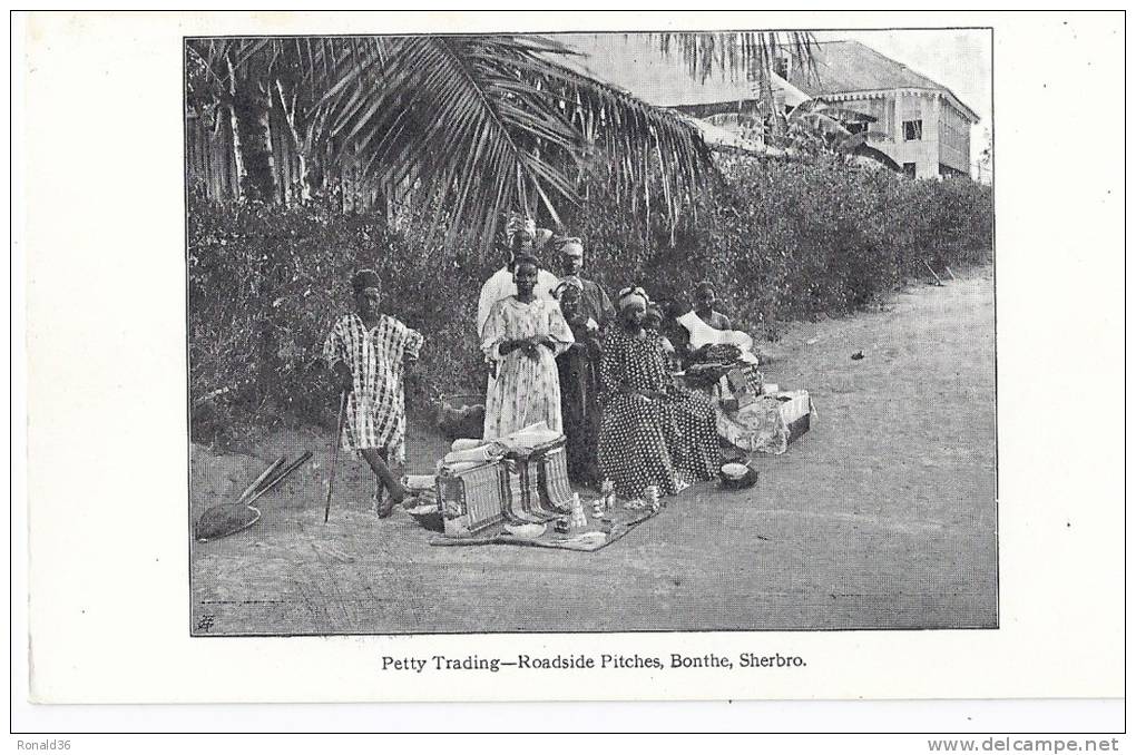 Cp Afrique : SHERBRO Petty Trading Roadside , Bonthe   ( Femmes Enfants Et Marchand ) - Sierra Leone