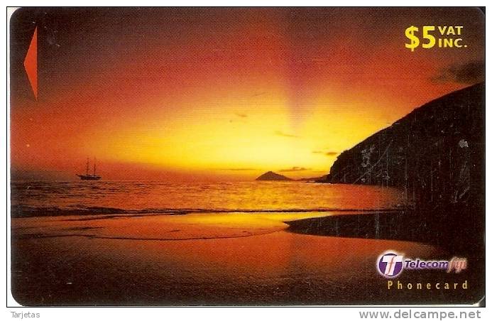 TARJETA DE FIJI DE $5 DE UNA PUESTA DE SOL  (SUNSET) 32FJC - Fiji