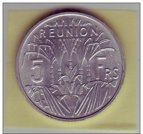 5 FRANCS LA REUNION REPUBLIQUE FRANCAISE 1955 SPL  RARE - Reunion