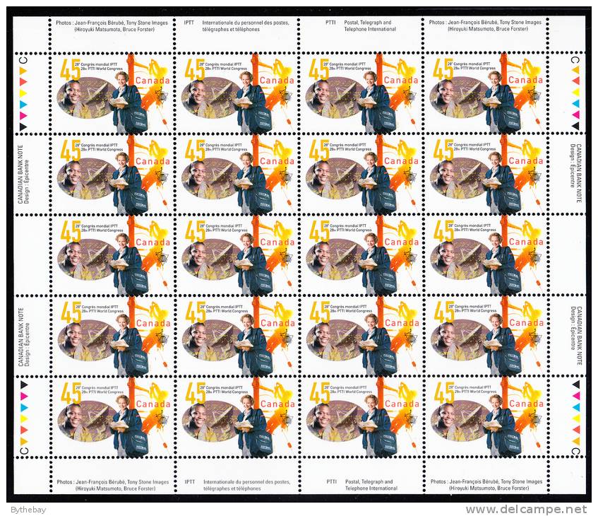 Canada MNH Scott #1657 Sheet Of 25 45c World Congress Of The PTTI Labour Union - Full Sheets & Multiples