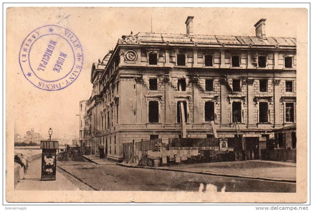 Cpa Paris La Préfecture De Police Après L´incendie (mai 1871) ... Photographie De L´institut D´histoire - Autres Monuments, édifices