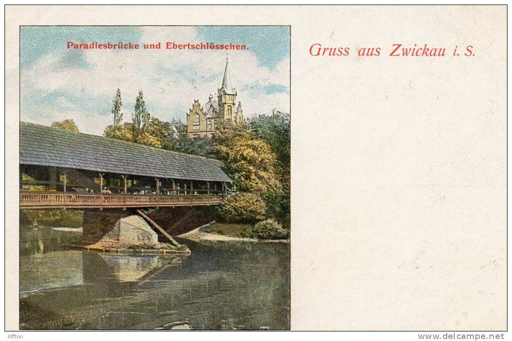 Gruss Aus Zwickau I.S Paradiesbrucke 1900 Postcard - Zwickau