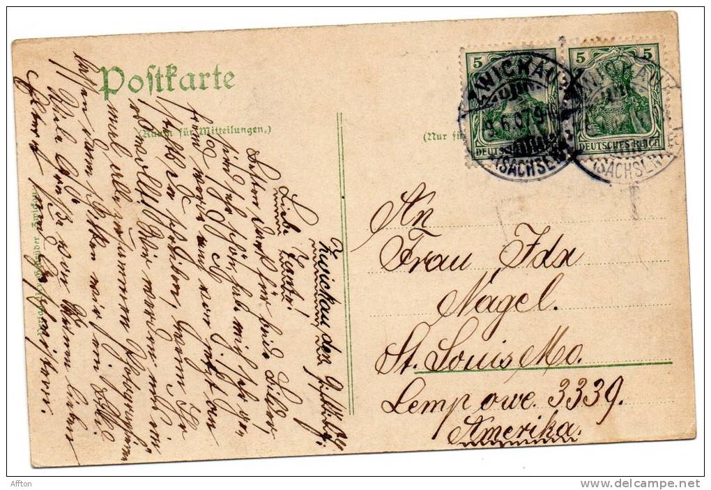 Zwickau I.S Schwanenschloss 1900 Postcard - Zwickau