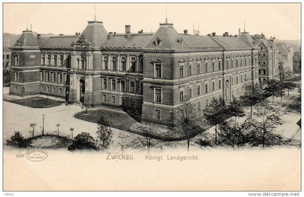 Gruss Aus Zwickau I.S Konigl. Landgericht 1900 Postcard - Zwickau