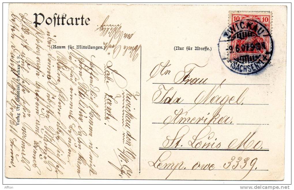 Zwickau I.S Hauptzoll U Kreissteueramt 1905 Postcard - Zwickau