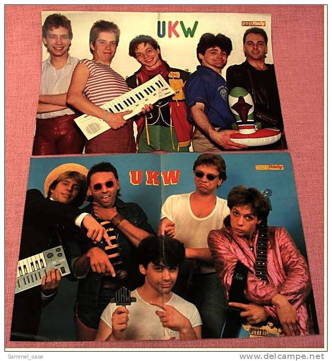 2 Kleine Poster  Musik-Gruppe UKW  -  Rückseiten : Nastassja Kinski + Bananas ,  Von Pop-Rocky Und Bravo Ca. 1982 - Manifesti & Poster