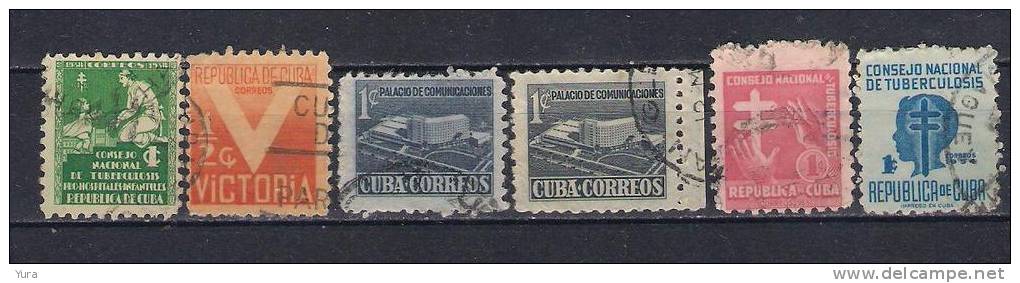 Cuba   Charitable Stamps 1938/54 6 Different  (a3p21) - Charity Issues