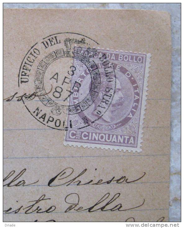 MARCHE DA BOLLO SU DOCUMENTO CONSOLATO GENERALE DELLA RUSSIA A NAPOLI ANNO 1887 REGNO UMBERTO I - Fiscali