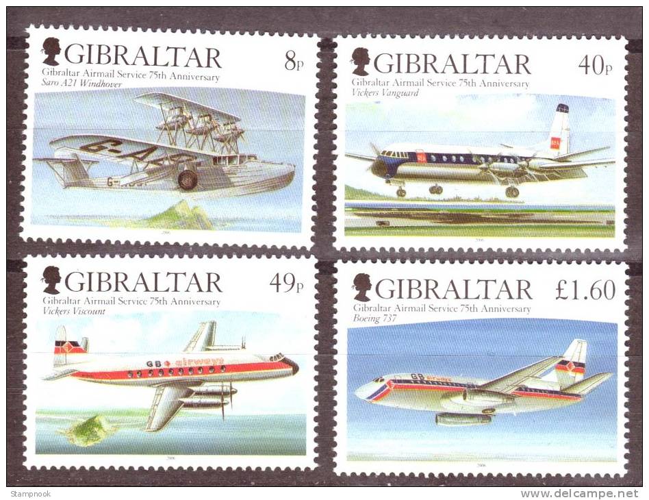 Gibraltar 75th Anniversary Of Air Mail Service Mint NH - Gibraltar